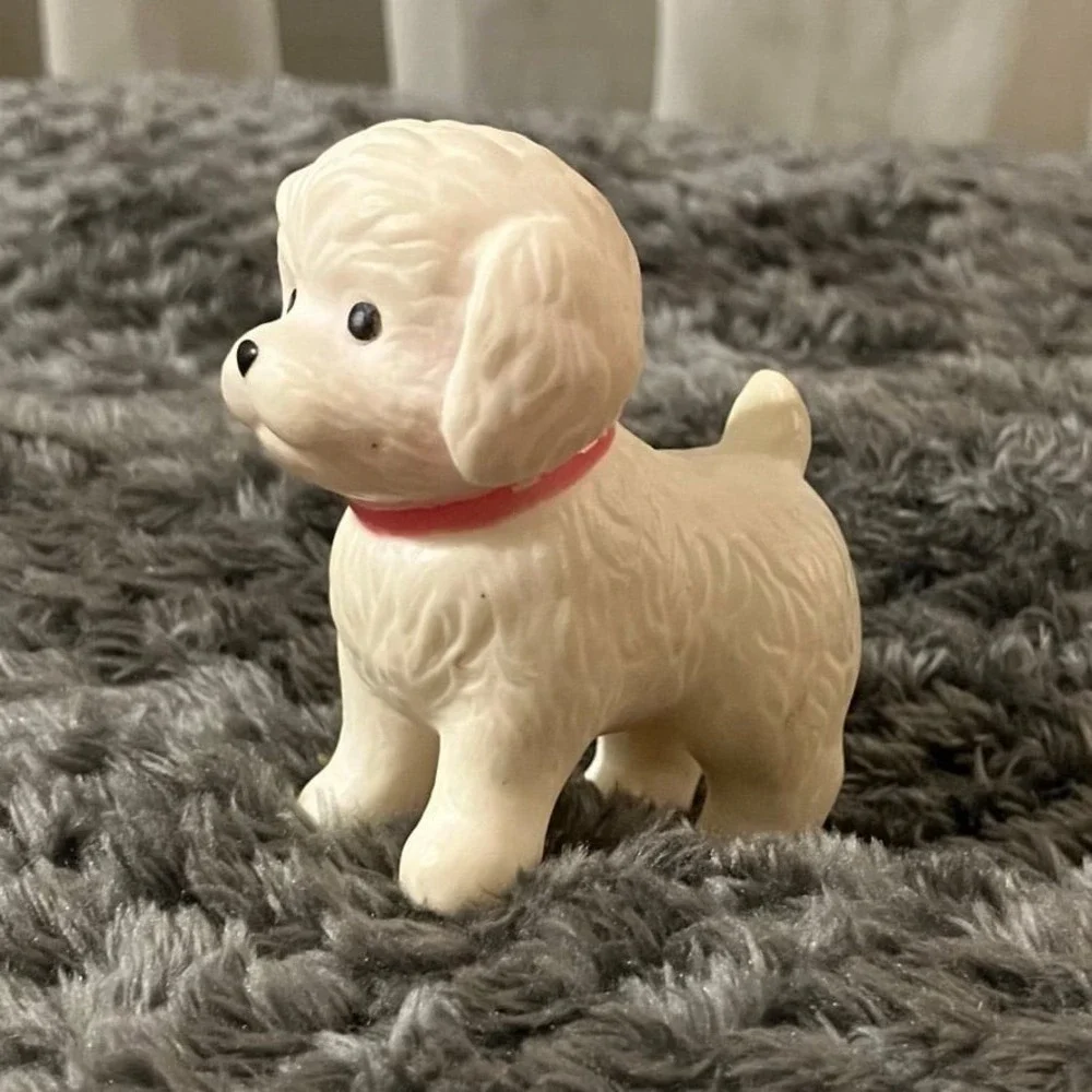Toysmith Bitty Buddies Farm Fresh Carry-Along Critter white puppy dog figurine